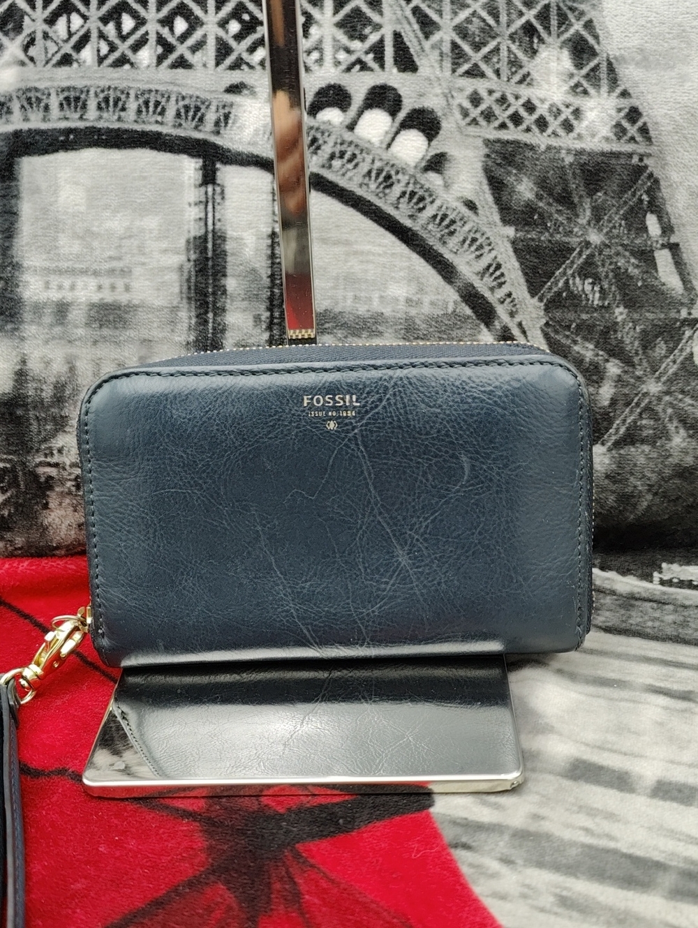 Fossil Deep Blue Green Leather Wallet